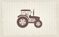 Vintage boerderij tractor retro vinyl vloerkleed keuken