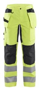 Blåkläder Dames werkbroek High-Vis met stretch 71631811 | High-Vis Geel/Zwart | Maat 36 - 7330509615379