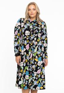 Yoek Blouse-jurk FLOWERPOWER | Zwart | Maat 58/60
