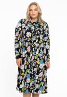 Yoek Blouse-jurk FLOWERPOWER | Zwart | Maat 58/60