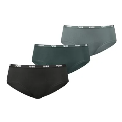 Puma 3-Pack dames Hipsters - Zwarte Katoenen dames onderbroeken - Shorts