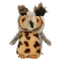 Pluche knuffel dieren Oehoe uil vogel van 18 cm - thumbnail