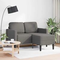 2-zitsbank met ligstoel L-vormig lichtgrijs 125 cm linnen