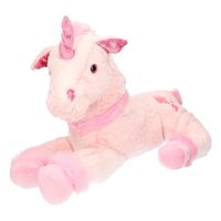 Pluche unicorn knuffel roze 62 cm   -