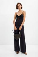 Lange jumpsuit haakwerk - BLACK - L