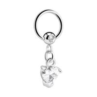 Jeweled Ball Closure Ring met bedel Chirurgisch staal 316L / Belegde messing Piercingringen