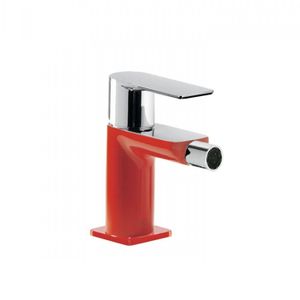 Bidetmengkraan Tres Loft Colors 1-Hendel Uitloop Recht 8 cm Rond Rood Chroom