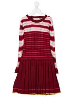 Marni Kids robe en maille à jupe plissée - Rouge