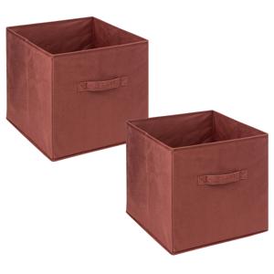 Opbergmand/kastmandje - 4x stuks - Bordeaux rood - 31 x 31 x 31 cm - 29 liter - Vakkenkast manden -