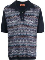 Missoni polo nervuré à motif zig-zag - Bleu - thumbnail