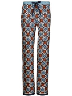 Dolce & Gabbana pantalon en soie à imprimé géométrique - Rouge