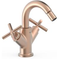 Bidetkraan Tres Mont Blanc | Opbouw | Mengkraan | 2-hendels | Rond | 24k Rose goud mat