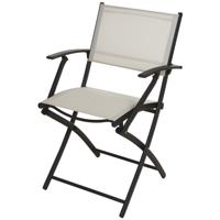 Klapstoel - beige - opklapbaar - 46 x 52 x 85 cm - staal/polyester - campingstoel/tuinstoel