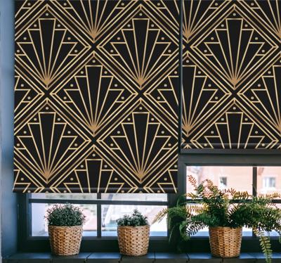 Rolgordijnen elegant "art deco" gouden vormen