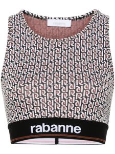 Rabanne brassière à motif monogrammé - Noir