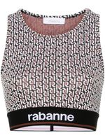 Rabanne brassière à motif monogrammé - Noir - thumbnail