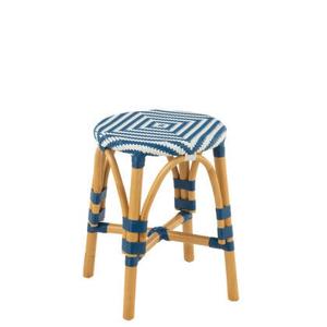 J-Line kruk Live - rotan|kunststof - naturel|blauw