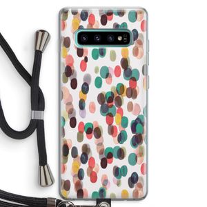 Tropical Dots: Samsung Galaxy S10 Plus Transparant Hoesje met koord