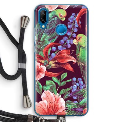 Papegaaien: Huawei P20 Lite Transparant Hoesje met koord