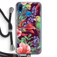 Papegaaien: Huawei P20 Lite Transparant Hoesje met koord