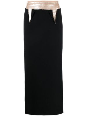 V:PM ATELIER jupe longue Nerida à taille superposée - Noir