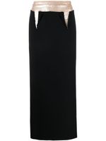 V:PM ATELIER jupe longue Nerida à taille superposée - Noir