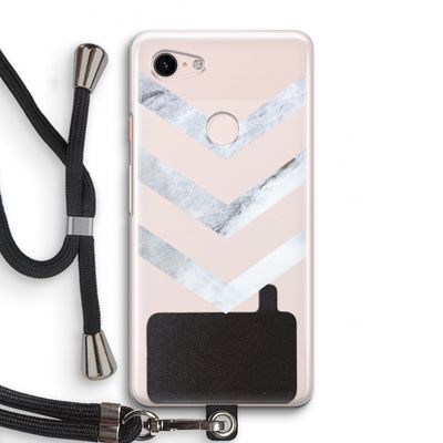 Marmeren pijlen: Pixel 3 Transparant Hoesje met koord