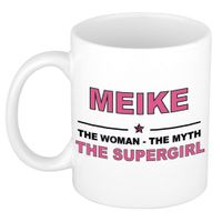 Naam cadeau mok/ beker Meike The woman, The myth the supergirl 300 ml   - - thumbnail