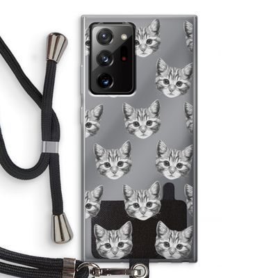 Kitten: Samsung Galaxy Note 20 Ultra / Note 20 Ultra 5G Transparant Hoesje met koord