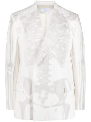 Off-White blazer croisé à imprimé X-Ray - Blanc