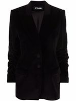 STYLAND blazer en velours à simple boutonnage - Noir