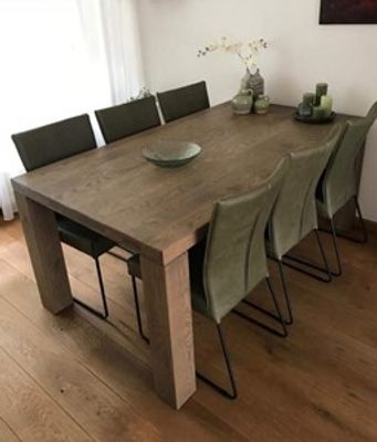 Set van 6 leren eetkamerstoelen - met designpoot - groen leer - Echt leer, Industrieel, ontdek de vele Leersoorten en Kleuren bij ShopX