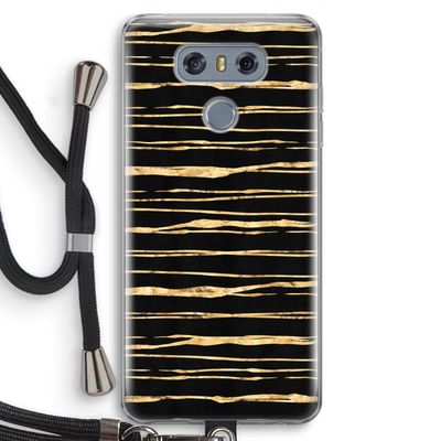 Gouden strepen: LG G6 Transparant Hoesje met koord