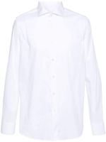 Canali chemise en popeline à col italien - Blanc