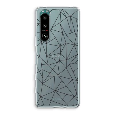 Geometrische lijnen zwart: Sony Xperia 5 III Transparant Hoesje