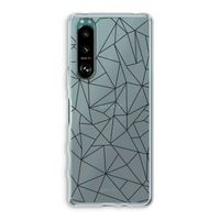 Geometrische lijnen zwart: Sony Xperia 5 III Transparant Hoesje