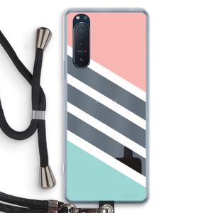 Strepen pastel: Sony Xperia 5 II Transparant Hoesje met koord