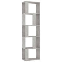 The Living Store Boekenkast - - Meubel - 45 x 24 x 159 cm - Betongrijs