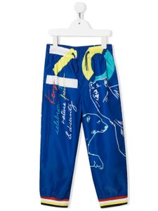 Kenzo Kids pantalon de jogging à logo imprimé - Bleu