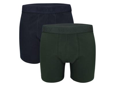MEXX Set van 2 heren boxers (Donkerblauw/groen, XL)