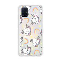 Rainbow Unicorn: Galaxy A51 4G Transparant Hoesje
