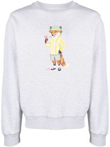 Maison Kitsuné sweat en coton à imprimé Dressed Fox - Gris