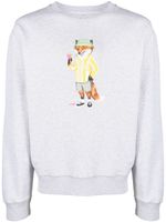 Maison Kitsuné sweat en coton à imprimé Dressed Fox - Gris