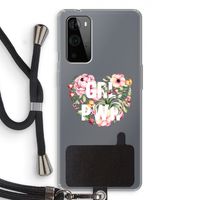 GRL PWR Flower: OnePlus 9 Pro Transparant Hoesje met koord