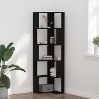 Hoekboekenkast Zwart eiken 50 x 50 x 179 cm Bewerkt hout