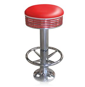 Bar stool BS-27 Red with footring-Beton