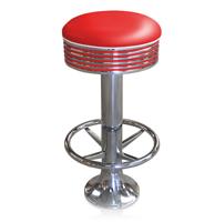 Bar stool BS-27 Red with footring-Beton