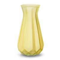 Bloemenvaas - geel/transparant glas - H18 x D11.5 cm   -