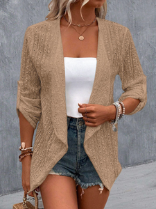 Loose Casual Plain Others Kimono