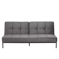 Leen Bakker - Slaapbank Linz - Donker - Velvet - Grijs - 95x198x87 Cm